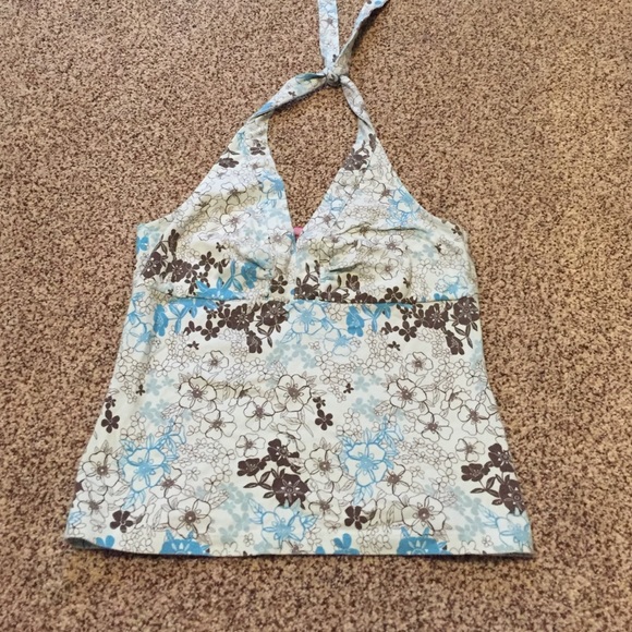 Blue & brown halter top