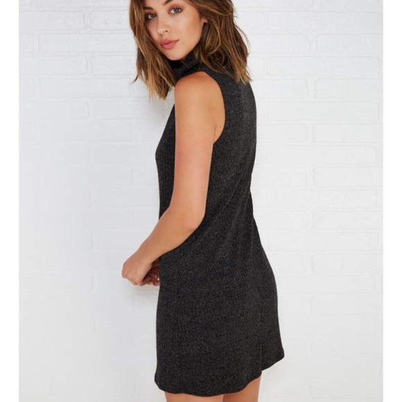 NWT slouchy turtleneck shift dress in charcoal - Picture 2 of 4