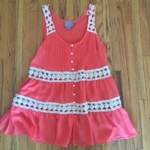 Anthropologie Coral Tank Top