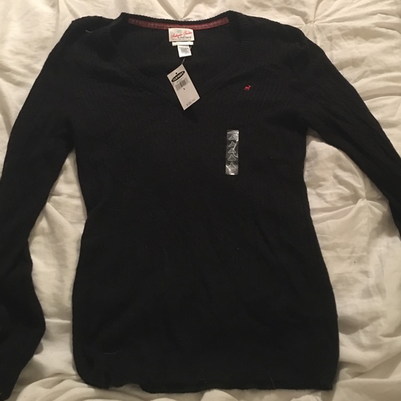 Black cable knit sweater