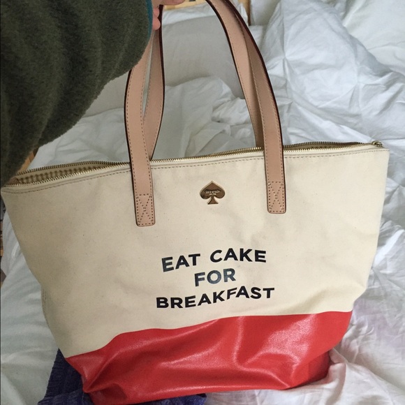 Kate Spade 'eat cake for breakfast' tote bag