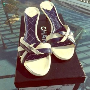 Chanel kitten heel mules!