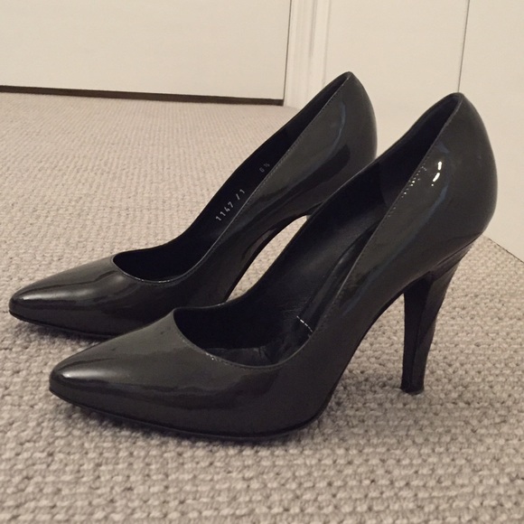 Grey patent leather Sigerson Morrison pumps