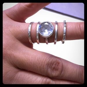 SILPADA Crystal ring with 4 accompanying rings.