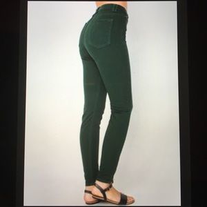 American Apparel Green High Waist Skinny Jeans
