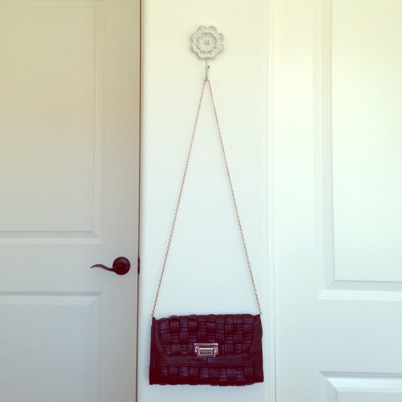 Faux leather black braided bag