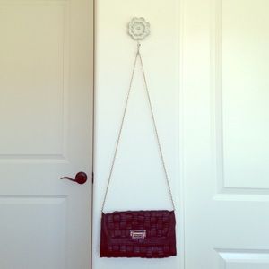 Faux leather black braided bag