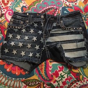 American flag miss me shorts