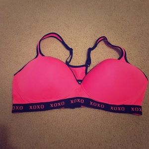Xoxo hot pink sports bra