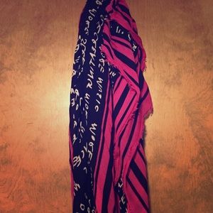 Pink and Black Scarf with Buzz Words Aeropostale