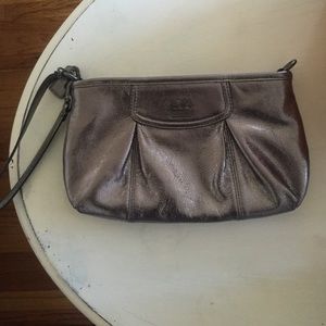 Coach Silver Metallic Clutch