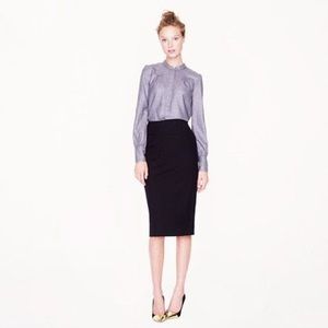 J. Crew black wool pencil skirt
