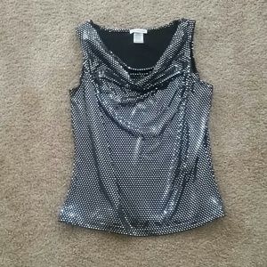 Bleeker & mcdougal black with silver sequence top