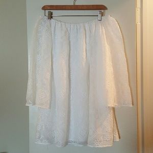 Laced tube off the shoulder white dress