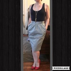 Mid polka dot pencil skirt