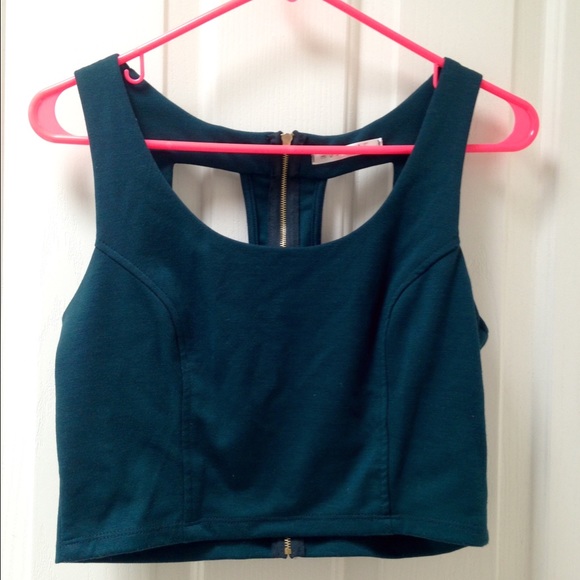Forest green crop top