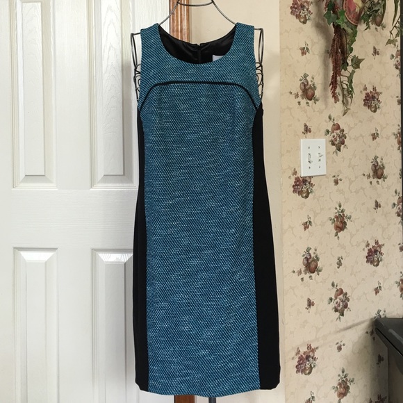 Chaiken Turquoise / Black Sheath Dress - Picture 1 of 3