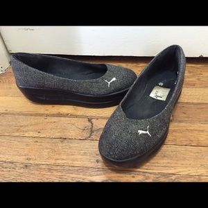 puma dark grey wedge shoes.