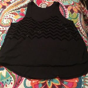 Black sequin crop top