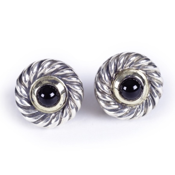 *Authentic* David Yurman Onyx Stud Cookie Earrings