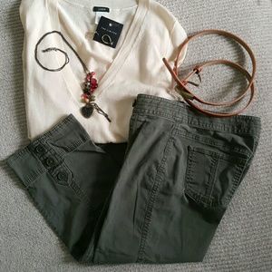SOLD SOLD SOLD! Loft Army Green Cargo Capri