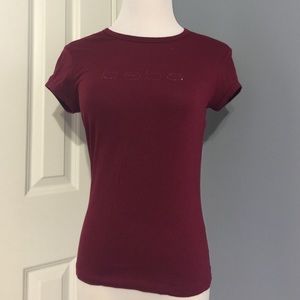 bebe rhinestone logo shirt