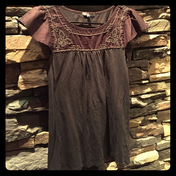 Grey Embroidered Blouse-GAP