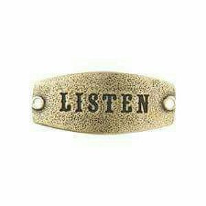 NWT! "Listen" small brass sentiment