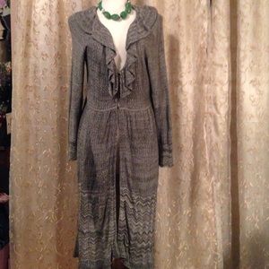 Long salt and pepper sweater