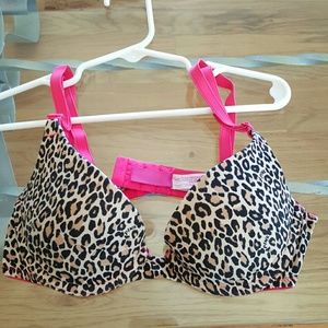PINK leopard push up bra