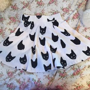 H&M Cat Print Circle Skirt