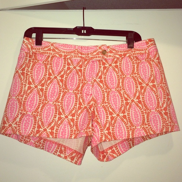 J. Crew pink and red print shorts