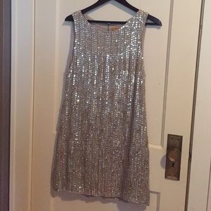 Alice + Olivia Silver Sequins Dress