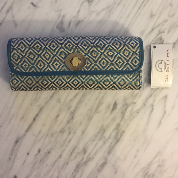 Big Buddha Weave Clutch - Blue