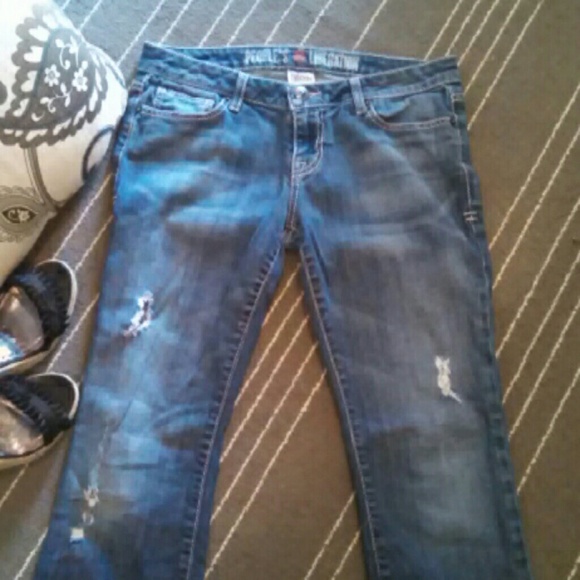 People's liberation distressed boot cut jeans
