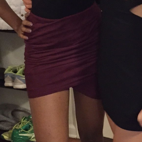 Suede burgandy wrap skirt