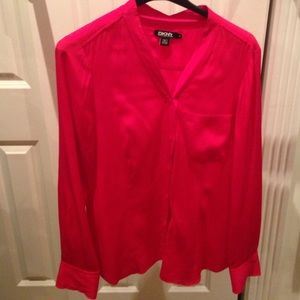 DKNY red silk shirt