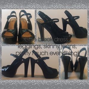 Diba platform, sling backs with ankle buckle.