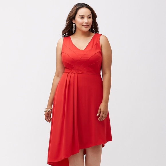 Lane Bryant Dresses & Skirts - Plus Size Asymmetric Red Dress by Lane Bryant