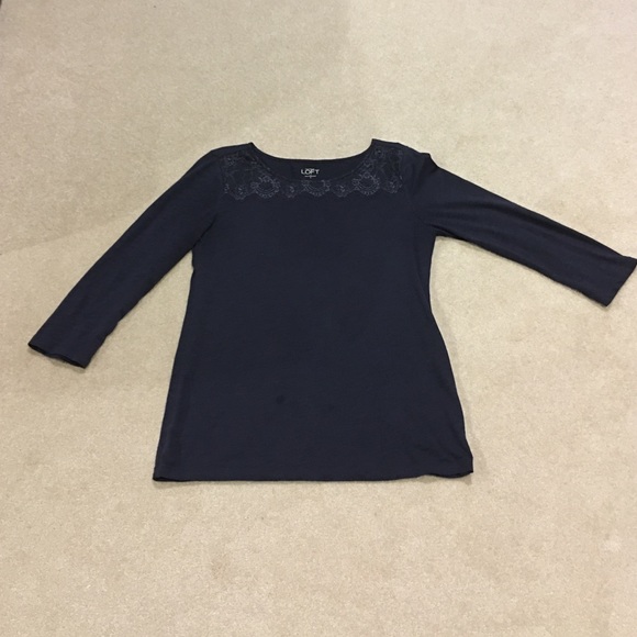 Navy 3/4 sleeve cotton top