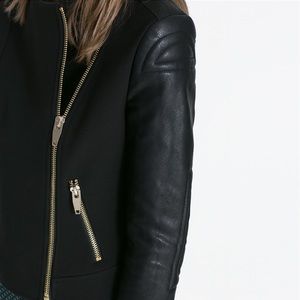 zara combined biker coat