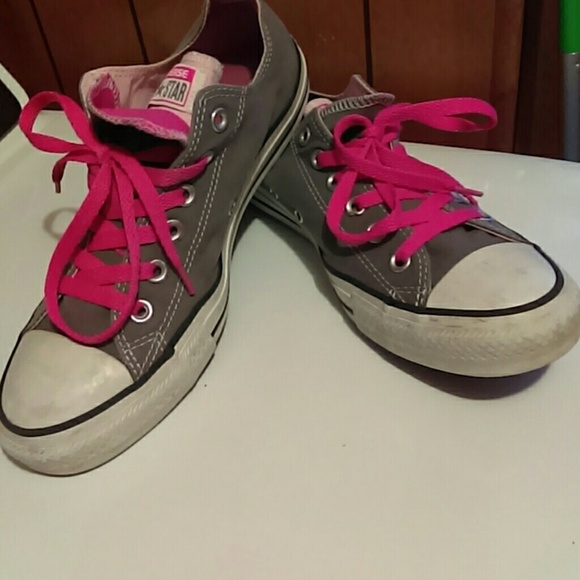 Pink and grey converse