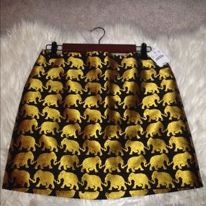 J.Crew Gold Elephant skirt