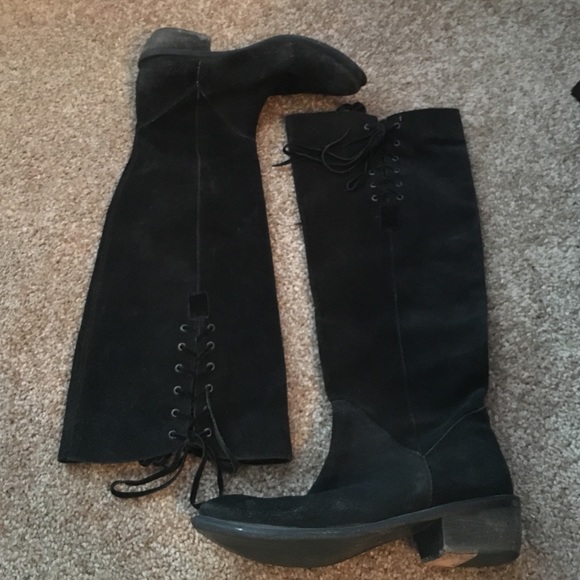 ‼️REDUCED‼️Suede blk double sided lace-up boots