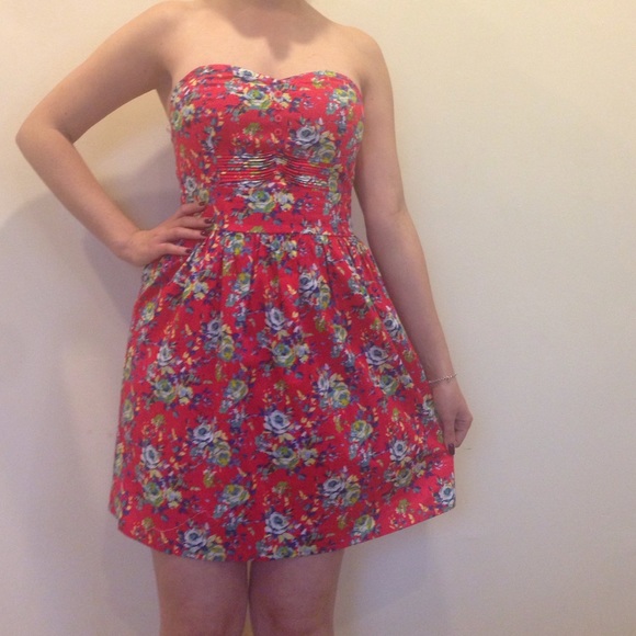 Strapless Floral Dress - Picture 3 of 3