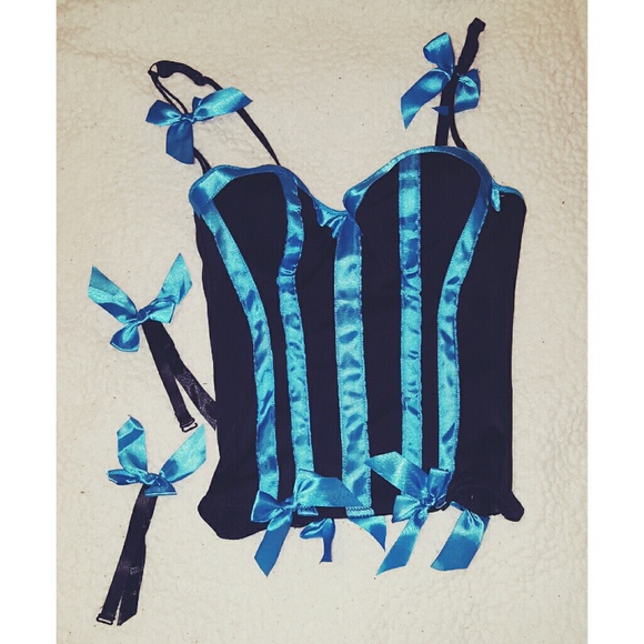 BLACK & BLUE STRIPED LINGERIE / TOP THING