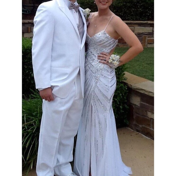White Sequin Formal/Prom Dress - Picture 1 of 4