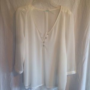 Urban Outfitters Sheer Cream Top