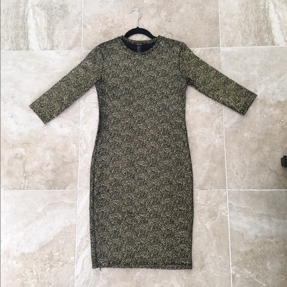 Gold Long Fitted Dress