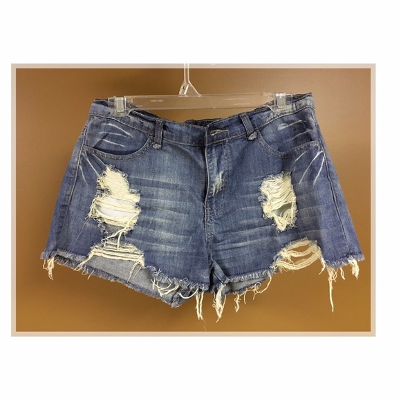 Forever 21 Distressed Jean Shorts